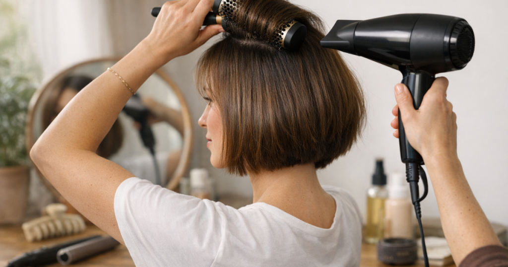 blow-dry a bob