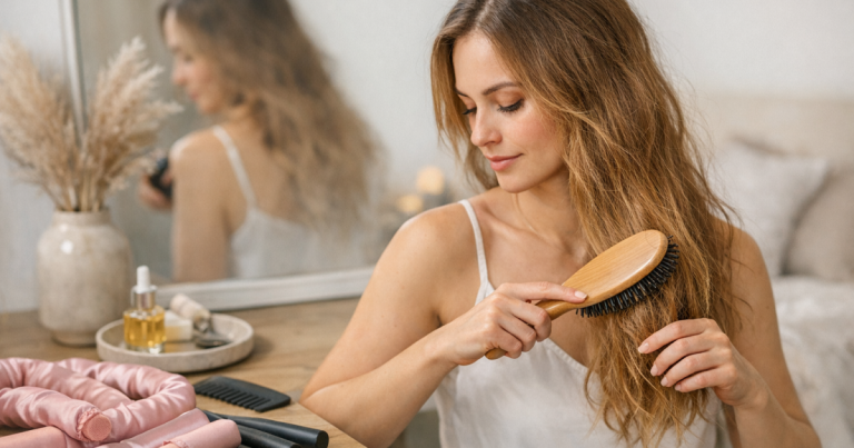 detangle hair before heatless styling