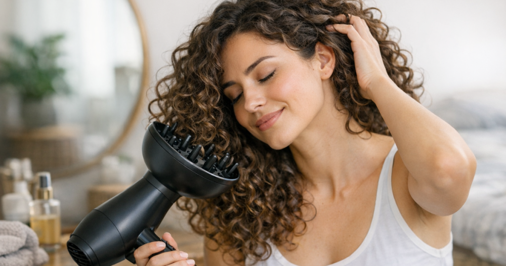 diffuse curly hair