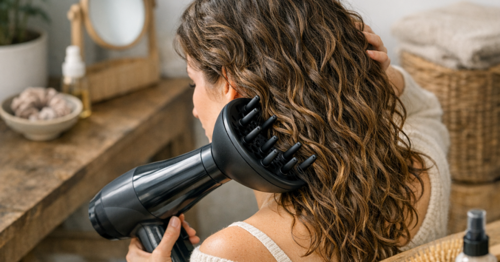 diffuse wavy hair