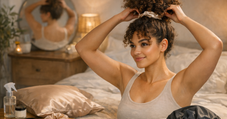 pineapple curly hair overnight